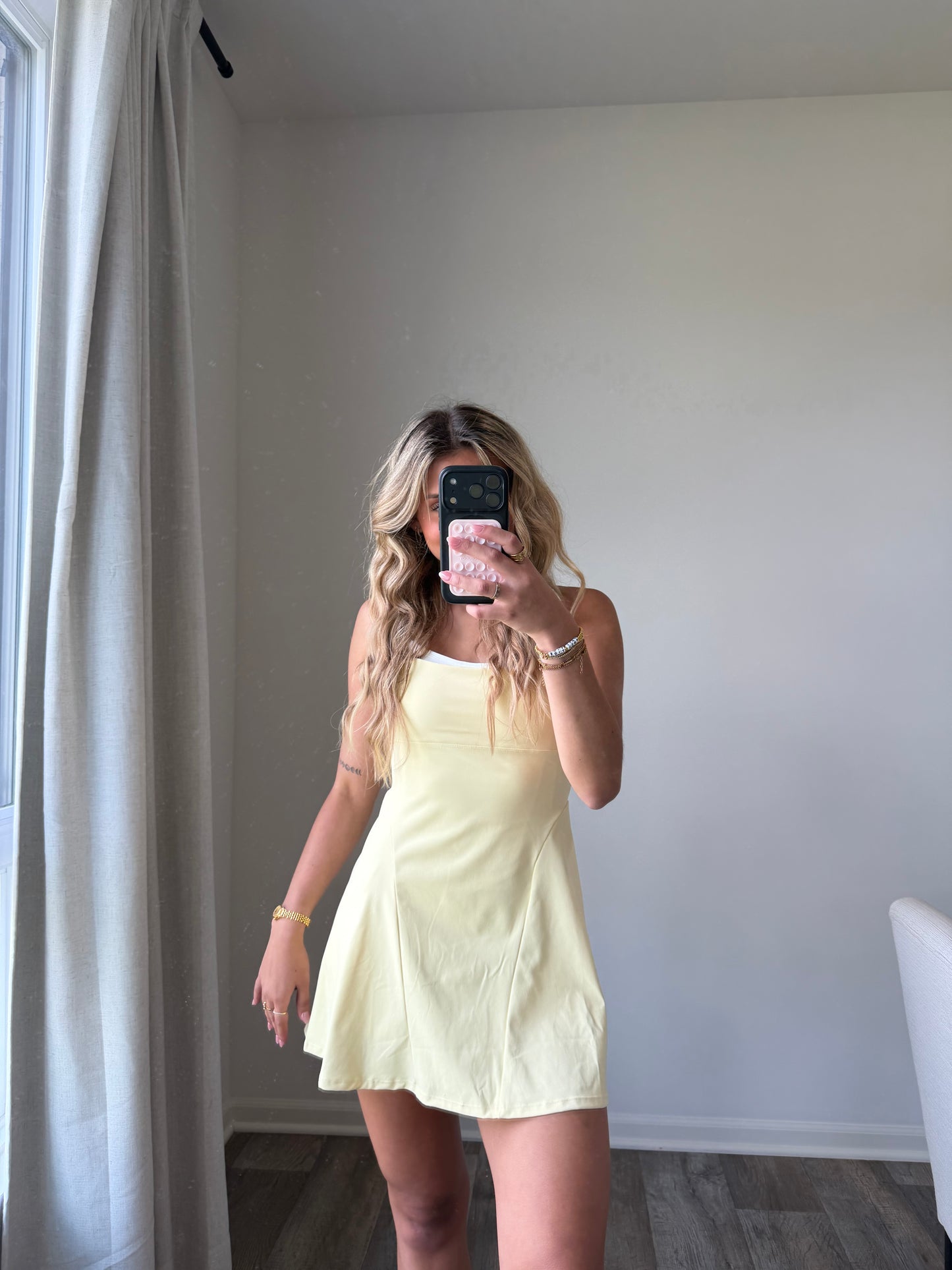 Mari Double Layered Active Dress - Yellow (Final Sale)