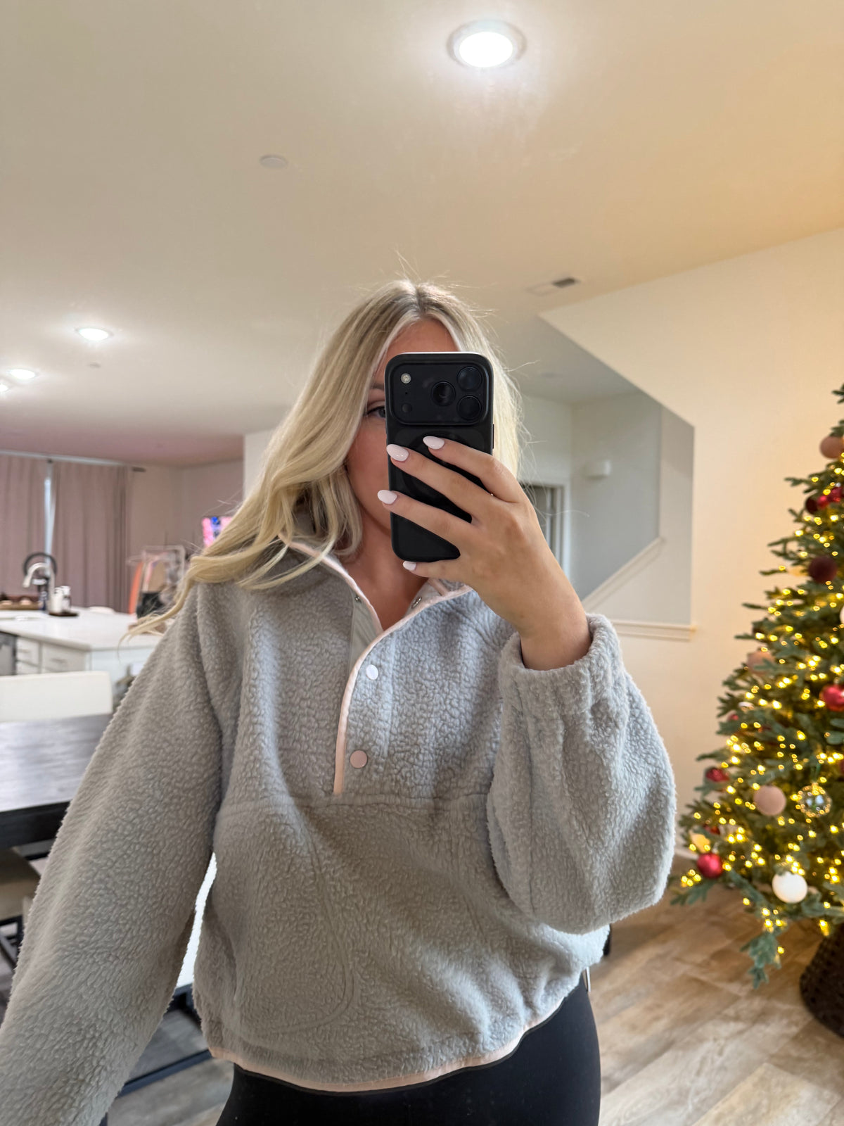 Halle fleece - Gray/Pink
