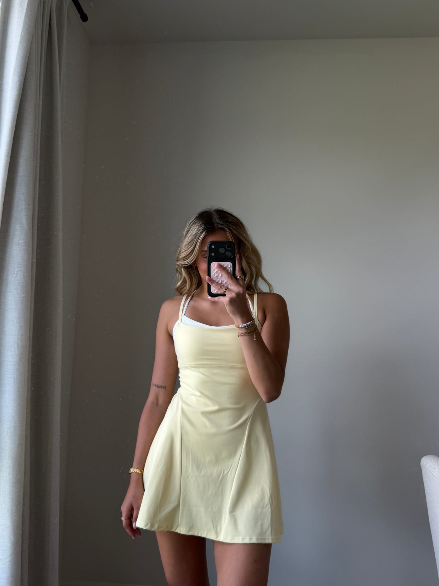 Mari Double Layered Active Dress - Yellow (Final Sale)