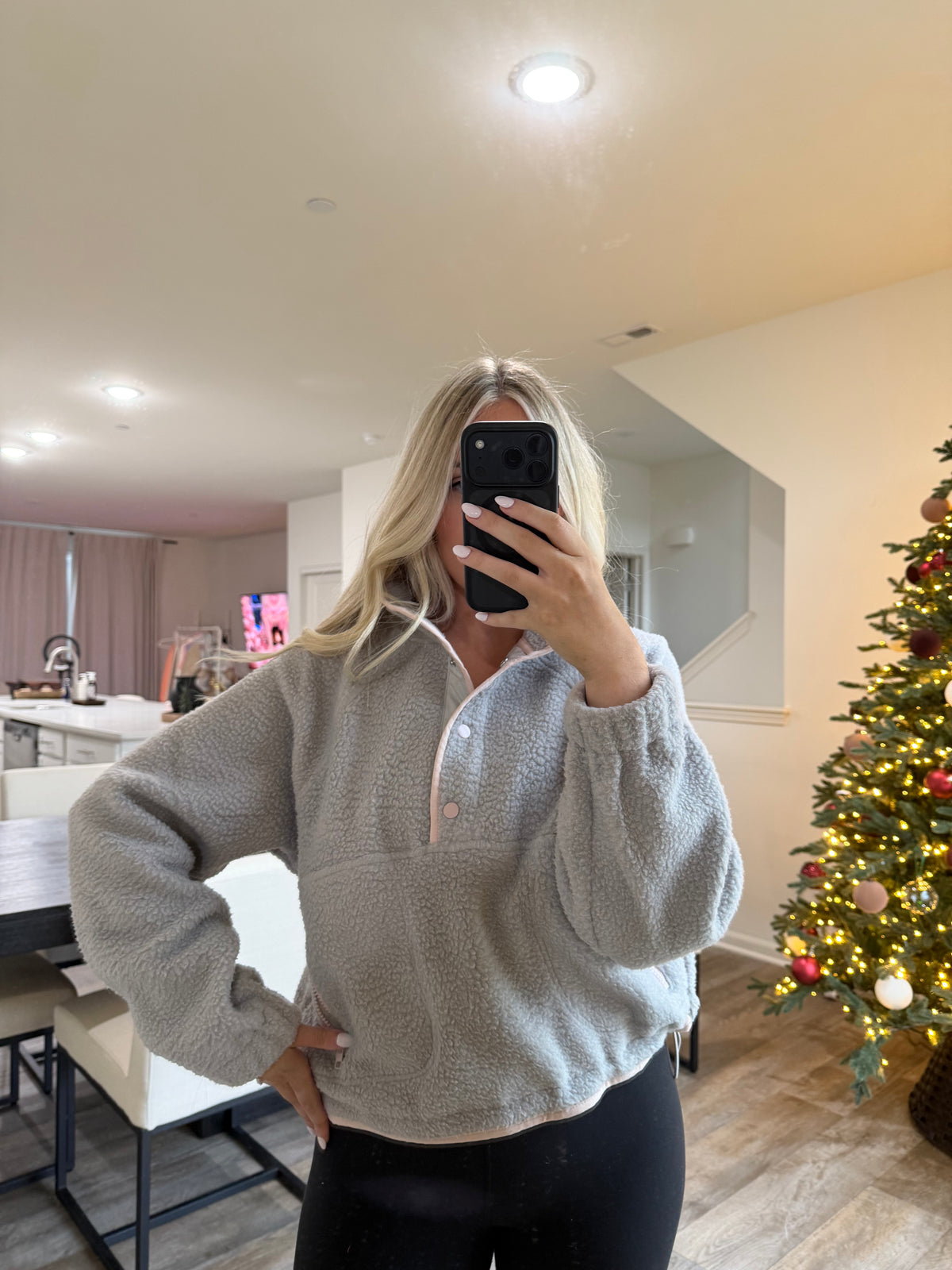 Halle fleece - Gray/Pink
