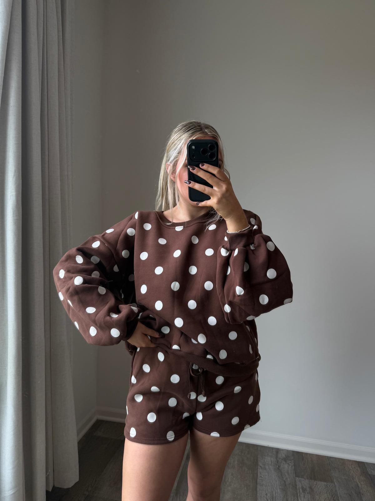 Rylee Polka Dot Matching Set - Brown