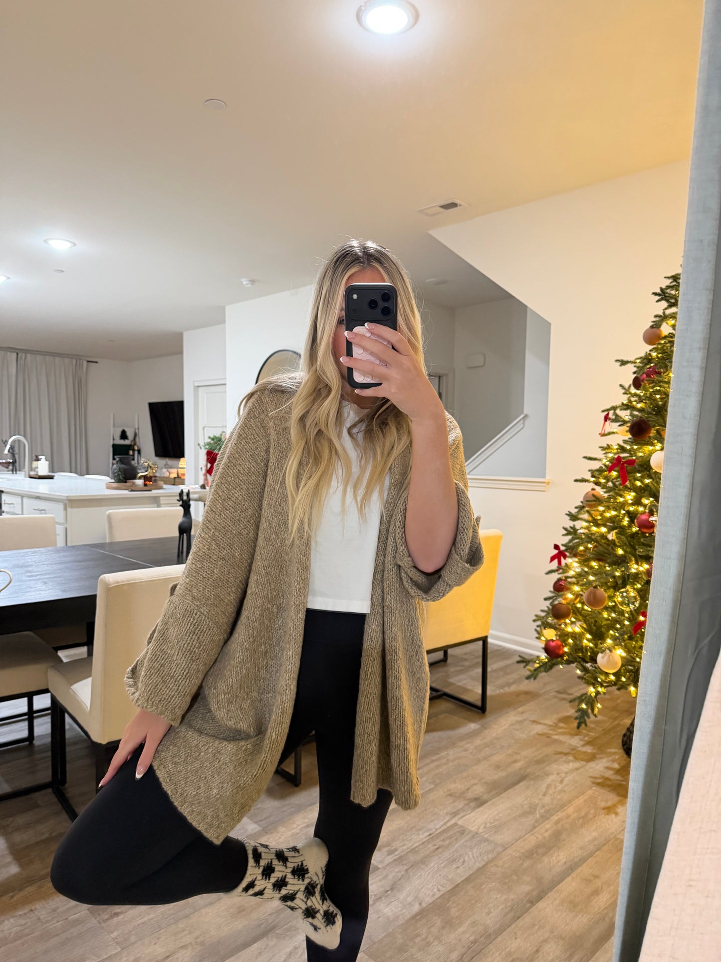 Robin Open Front Cardigan - Mocha