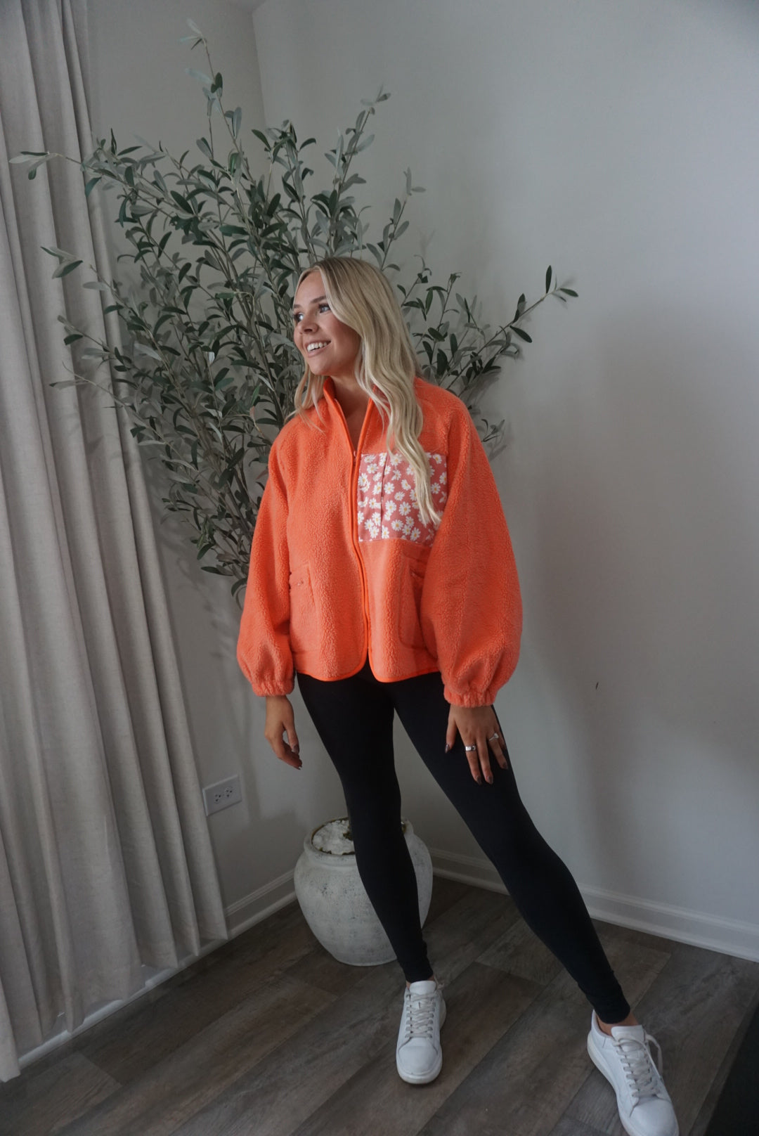 Logan Teddy Sherpa Jacket -Orange