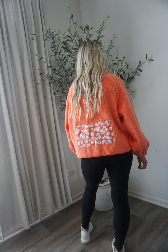 Logan Teddy Sherpa Jacket -Orange