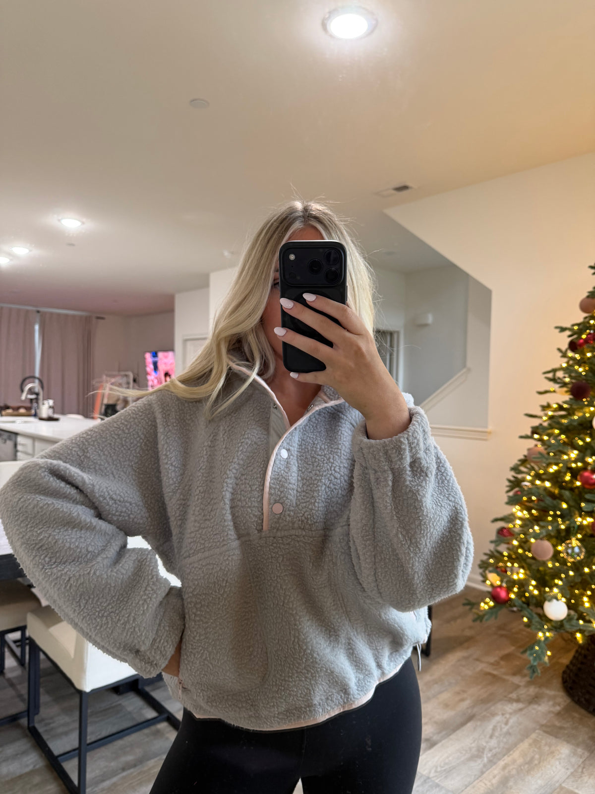 Halle fleece - Gray/Pink