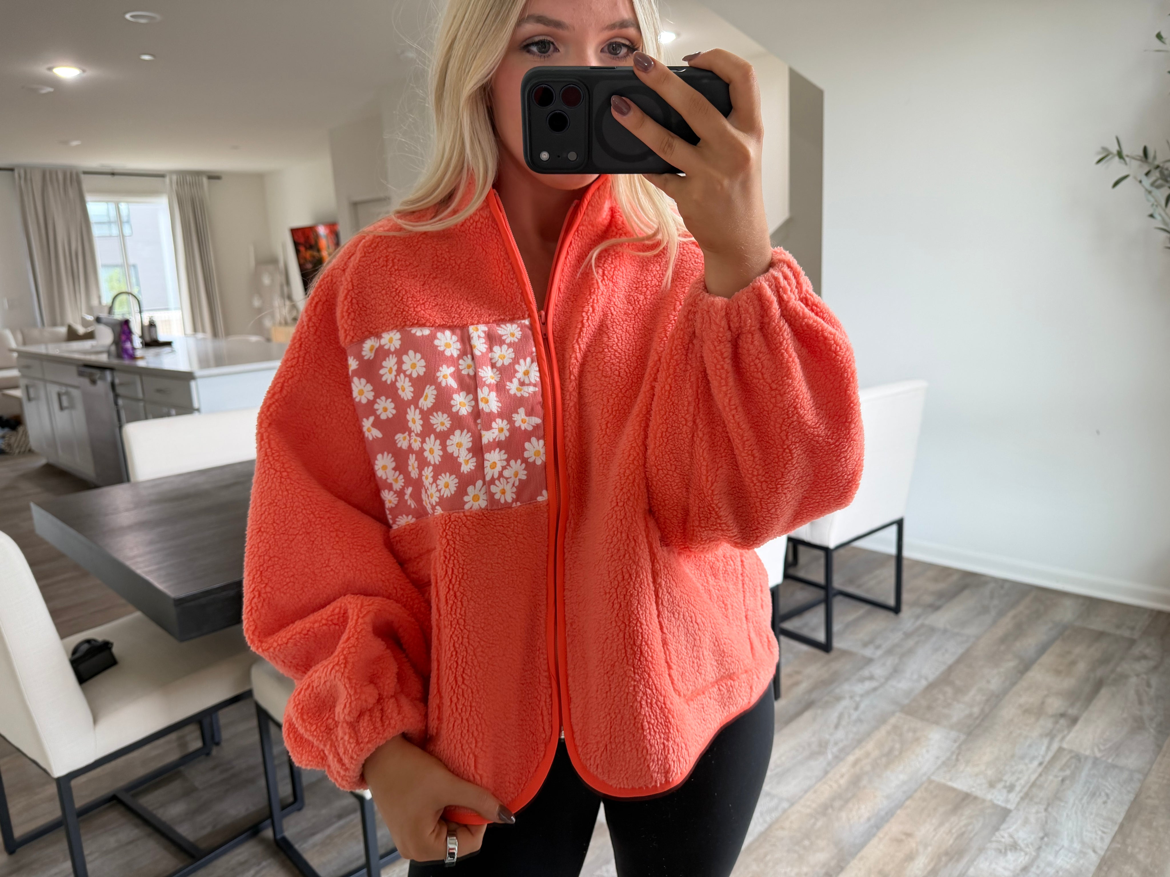 Logan Teddy Sherpa Jacket -Orange