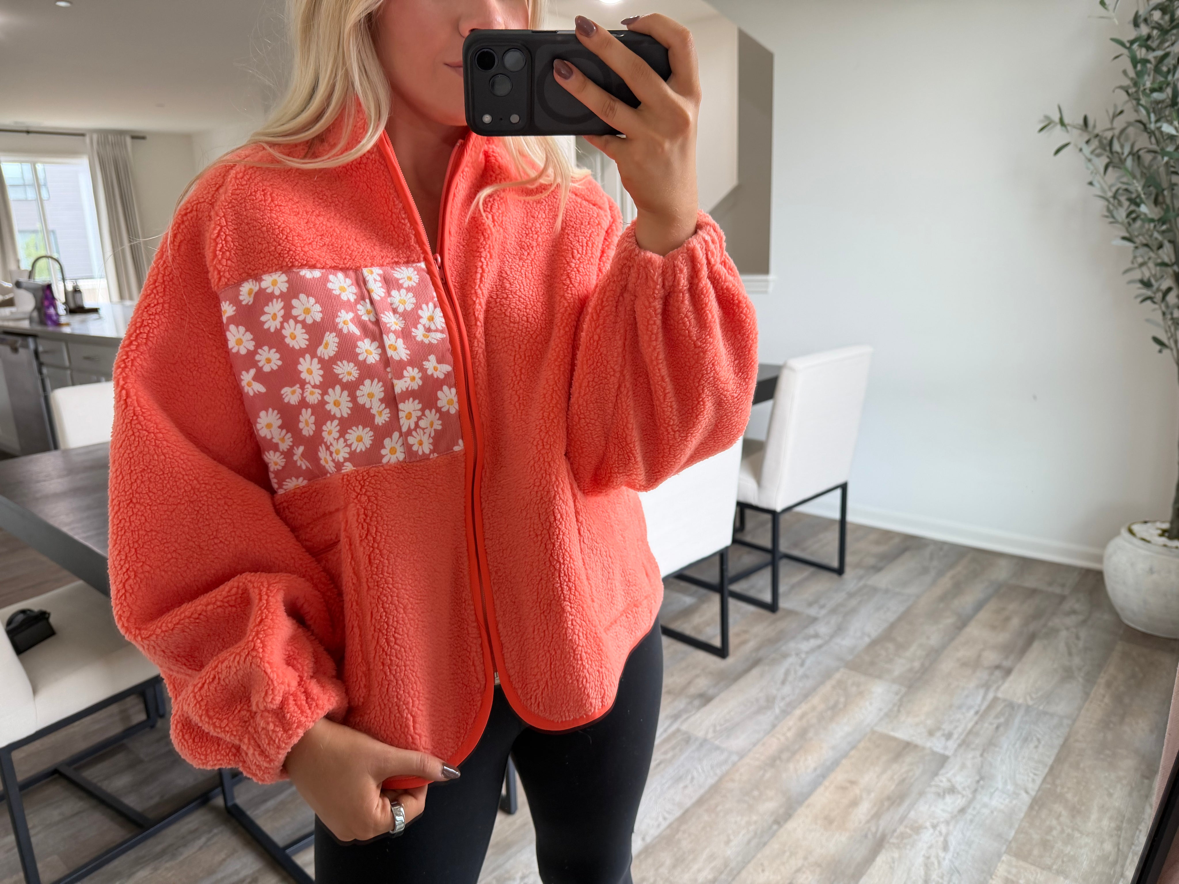 Logan Teddy Sherpa Jacket -Orange