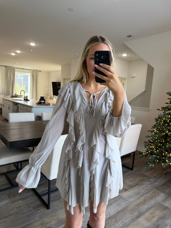 Cadence Ruffle Romper - Stone