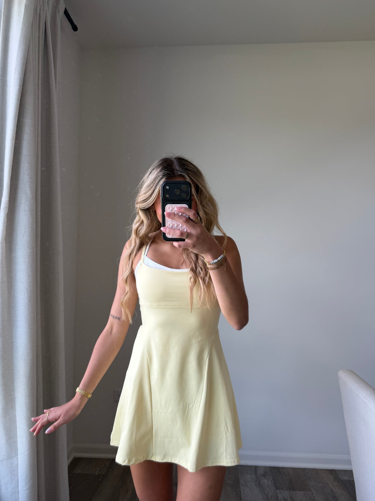 Mari Double Layered Active Dress - Yellow (Final Sale)