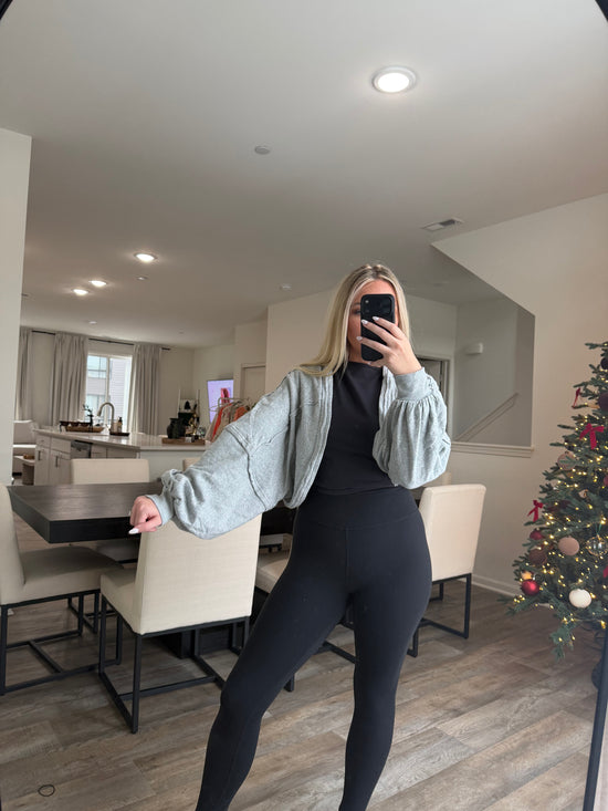 Ayla French Terry Bolero Shrug - Heather Gray