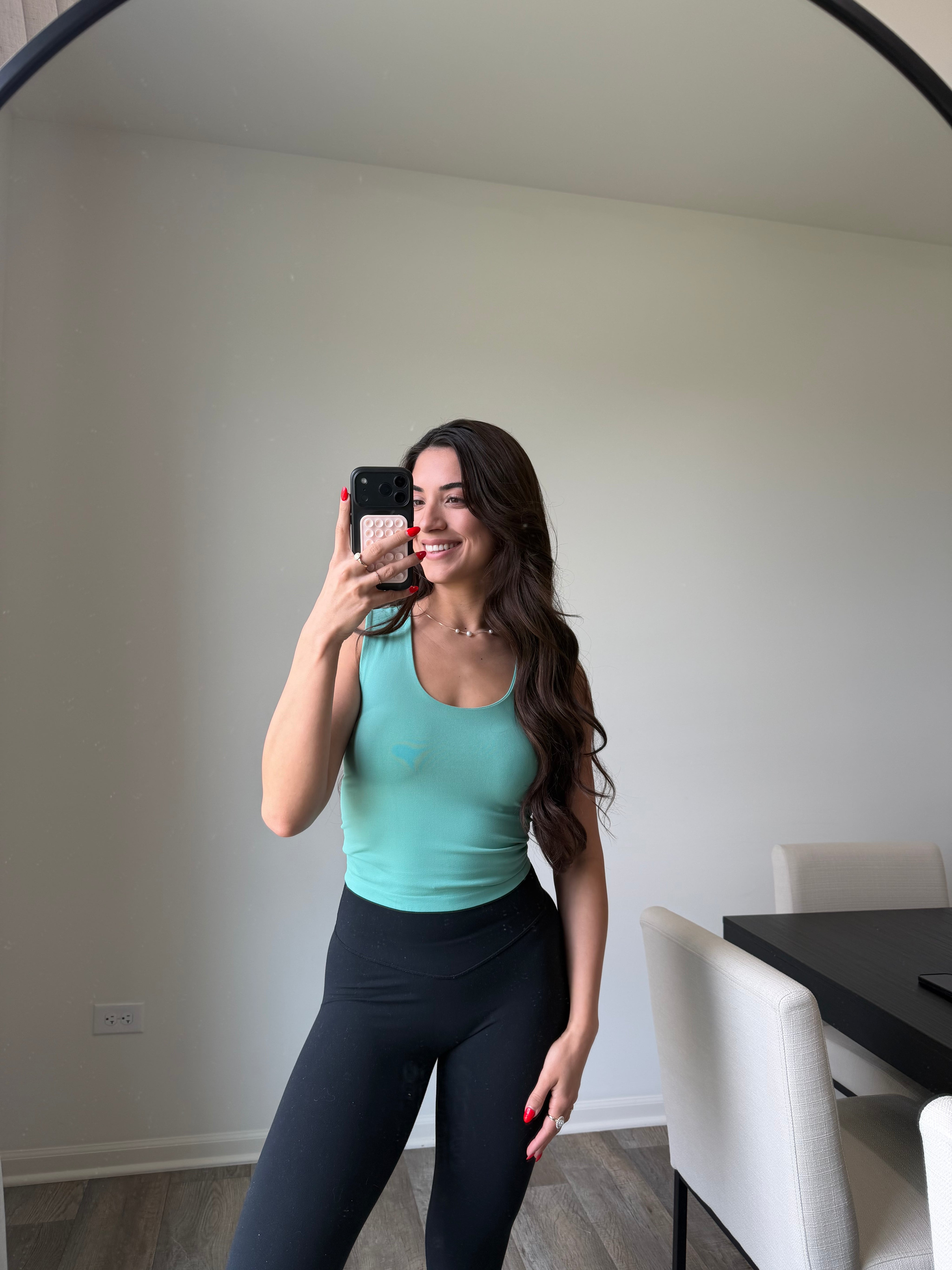 Aubrie Double Layered Tank - Green final sale*