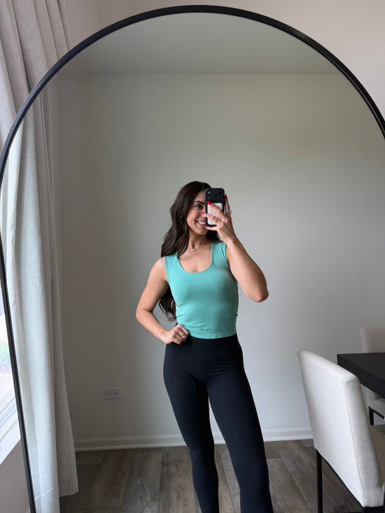 Aubrie Double Layered Tank - Green final sale*