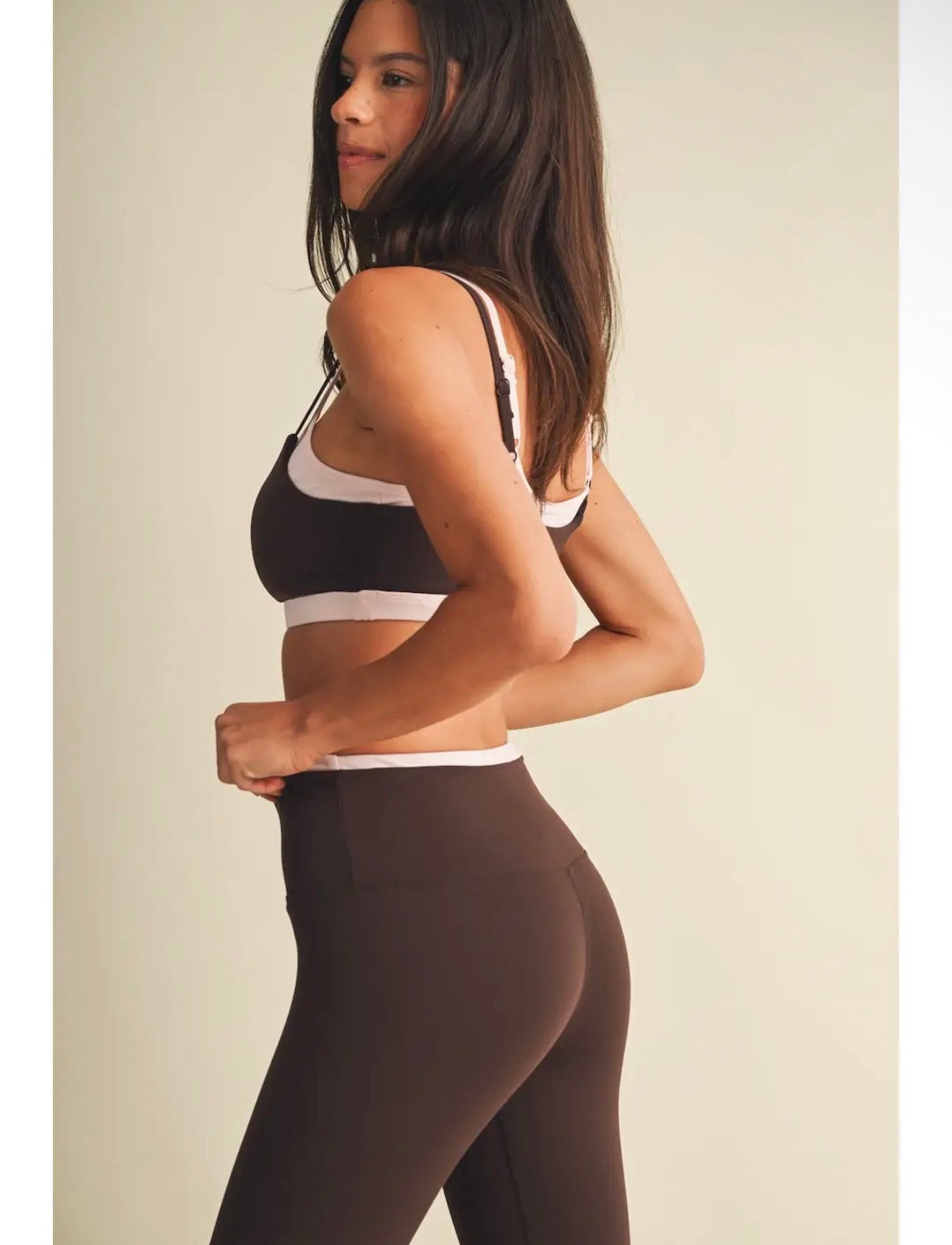 Chocolate Brown Double Layered Top- White Layered (Final Sale)