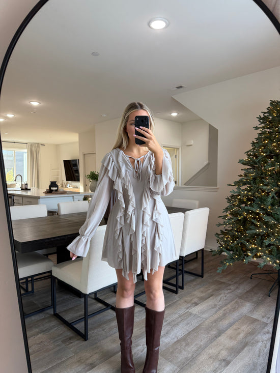 Cadence Ruffle Romper - Stone