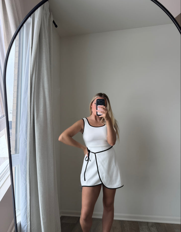 Eden Scuba Terry Wrap Romper - White