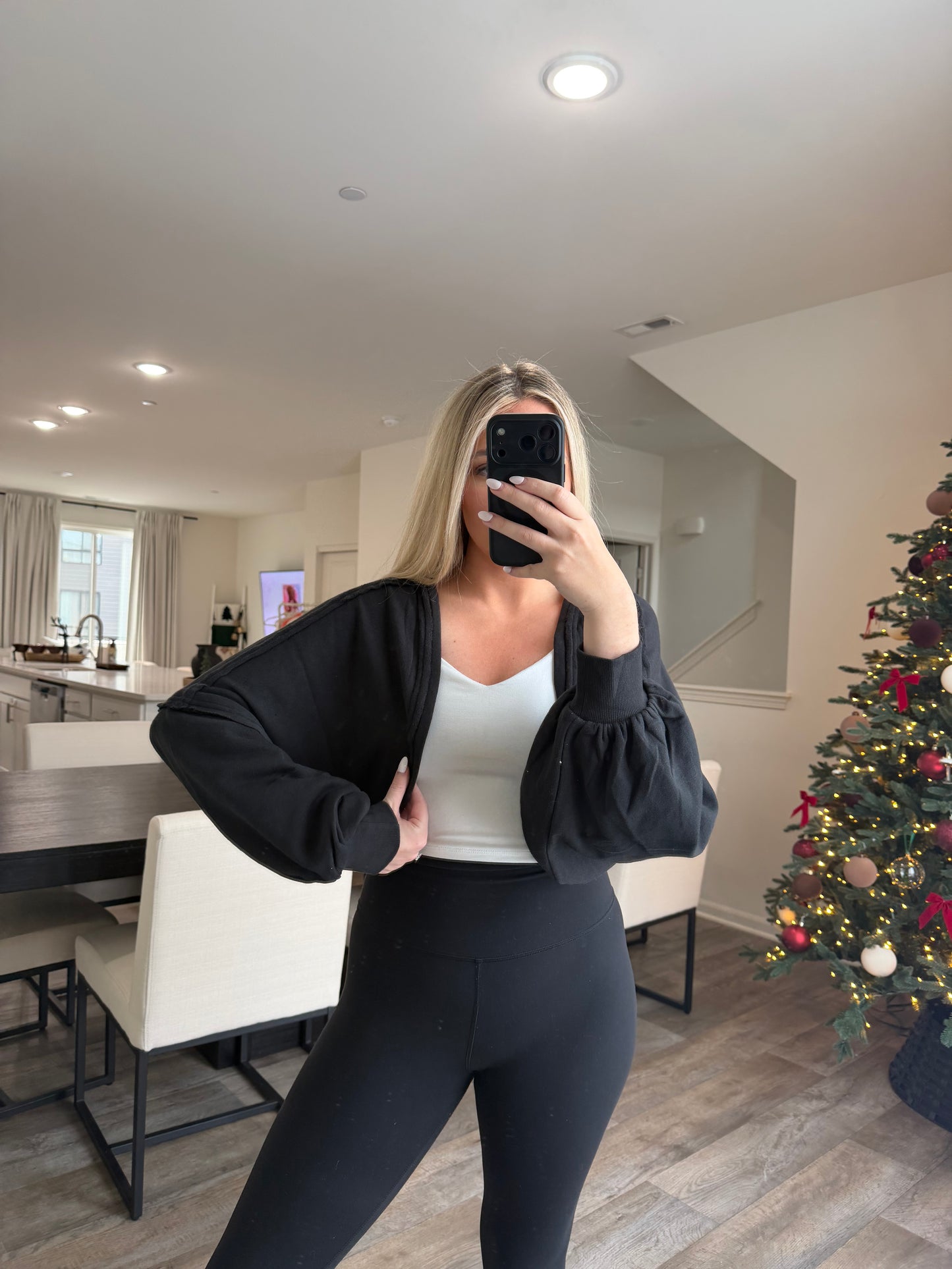 Ayla French Terry Bolero Shrug - Black