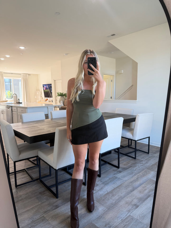 Jenny Asymmetrical Tube Top - Olive