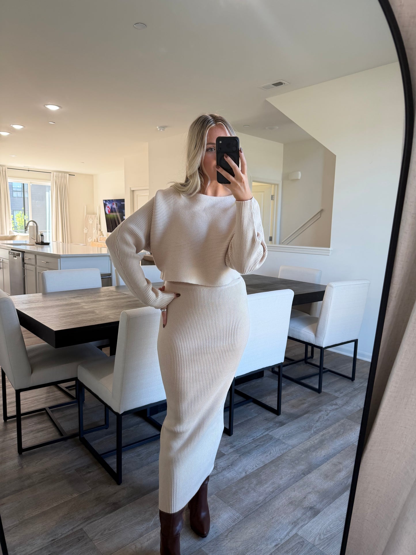 Paige Knit Two Piece Set - Cream