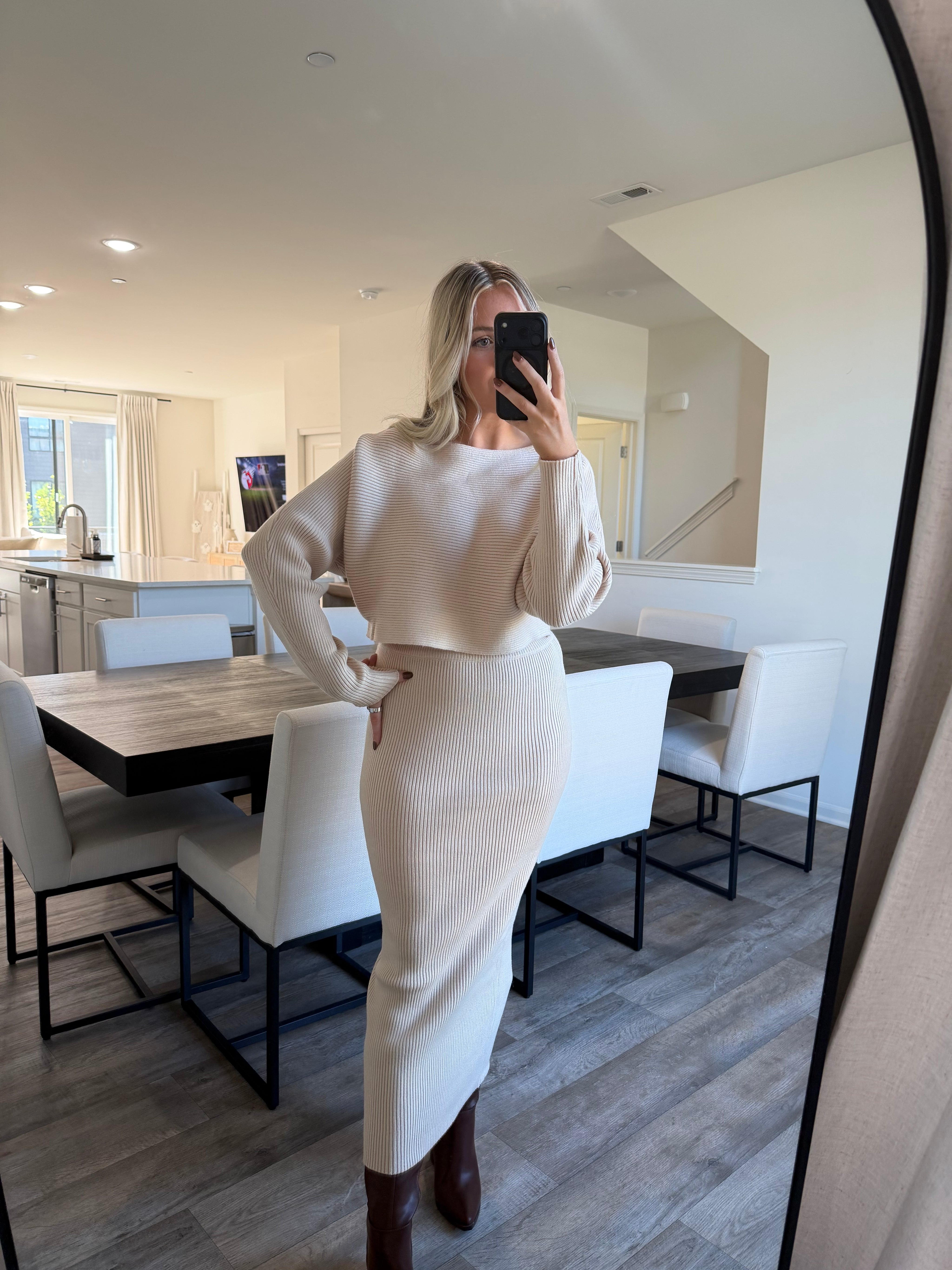 Paige Knit Two Piece Set - Cream