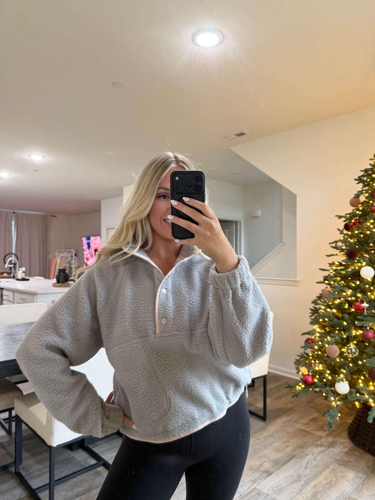 Halle fleece - Gray/Pink