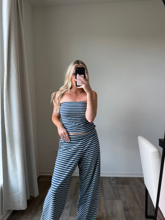 Ang Striped Matching Set - Navy