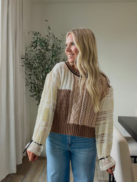 Rita Bow Detailed Sweater - Ivory/Brown