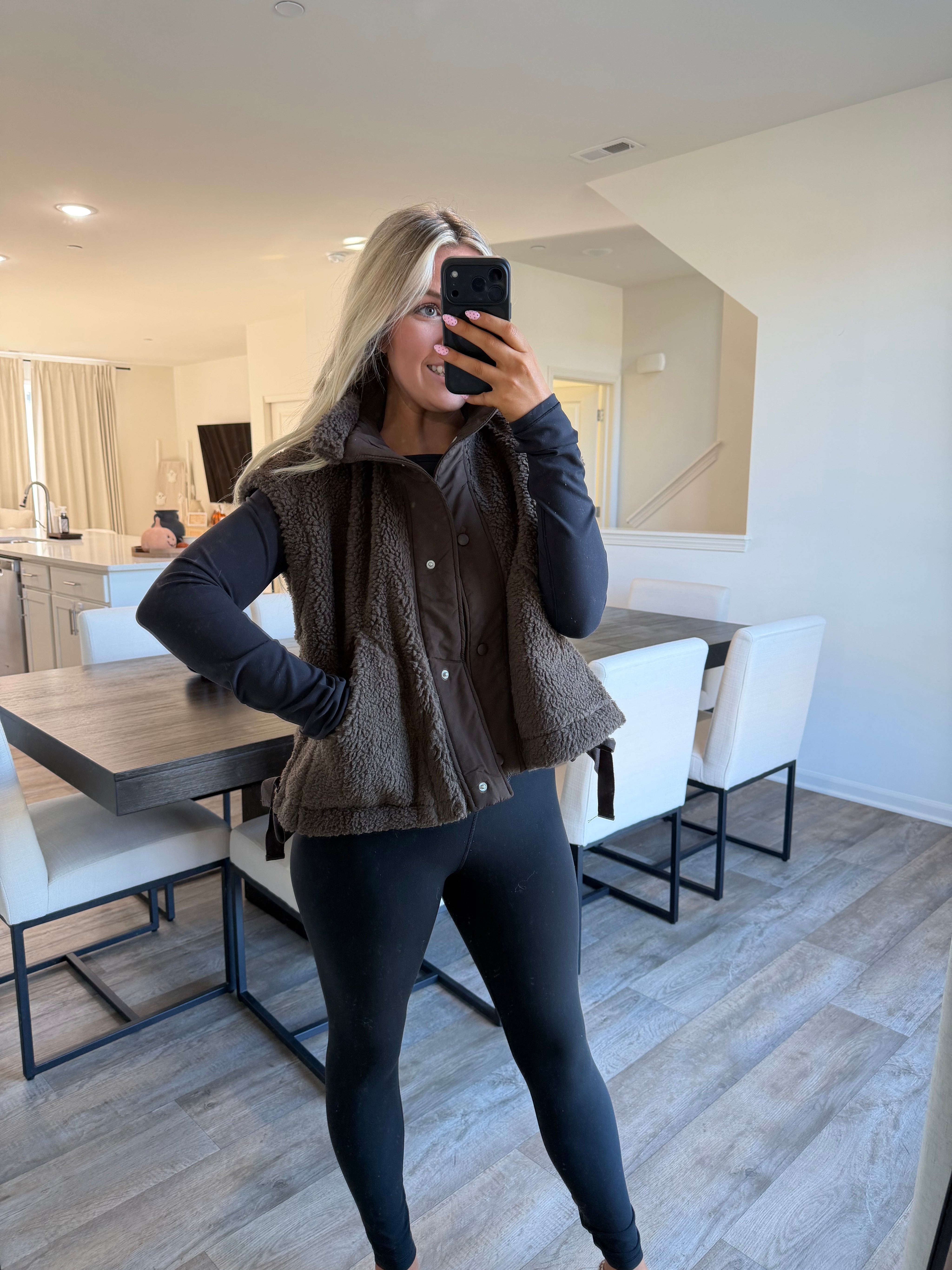 Dorothy Cozy Mock Neck Sherpa Vest- Brown