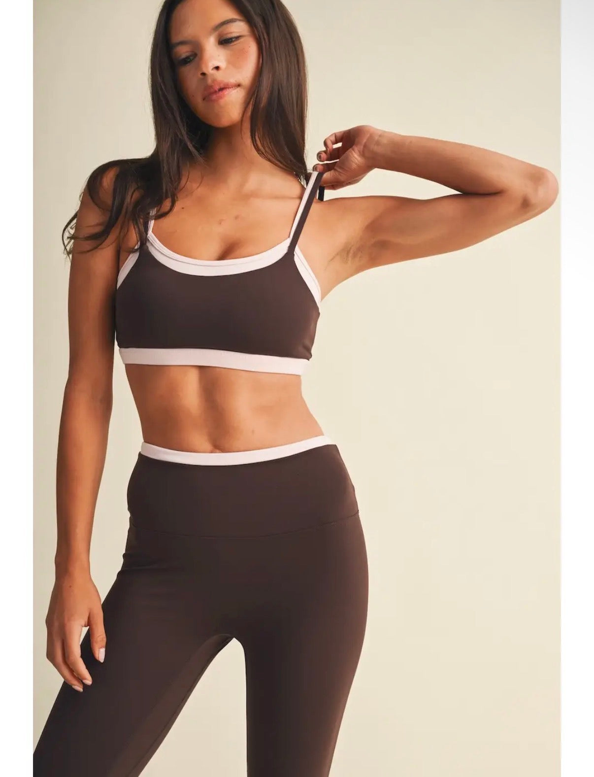Chocolate Brown Double Layered Top- White Layered (Final Sale)