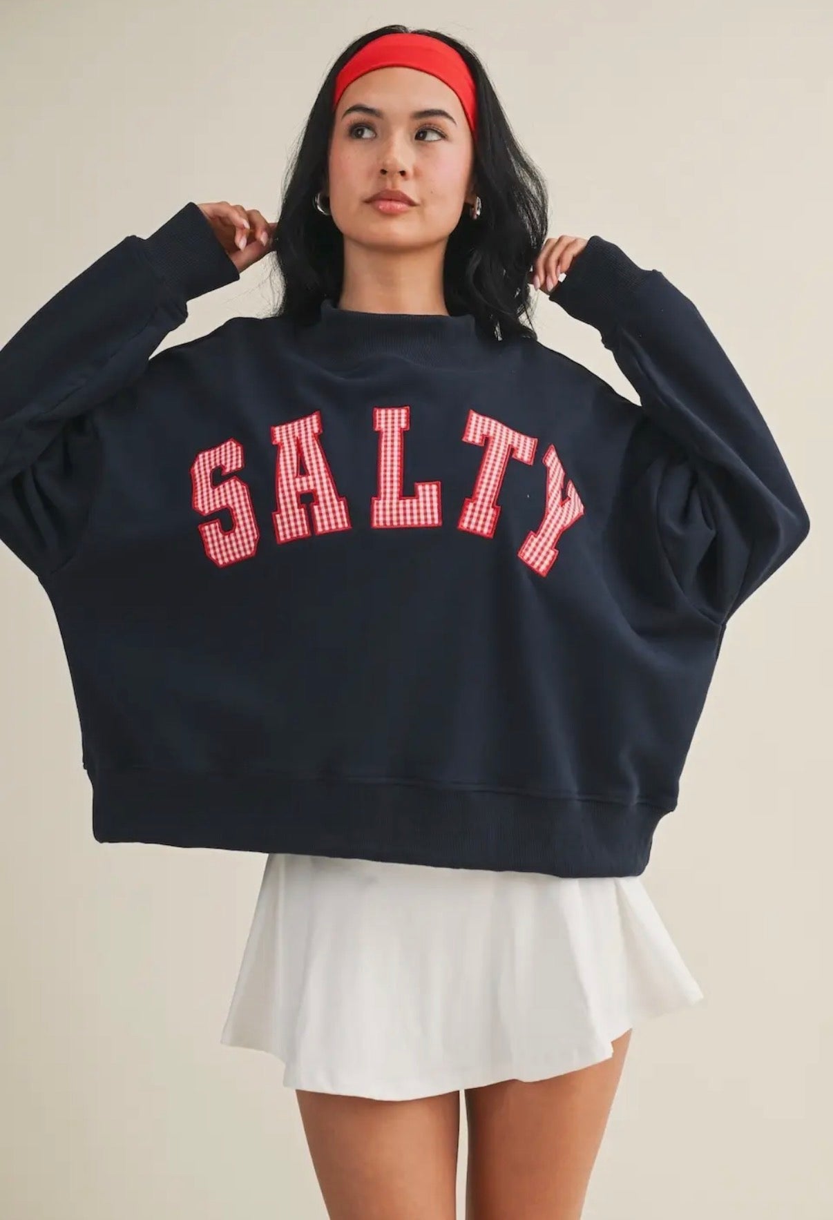 Pre order! (July Ships) Salty mockneck - navy/red