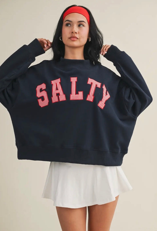 Pre order! (July Ships) Salty mockneck - navy/red