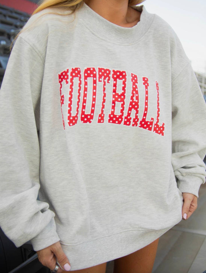 Pre Order (July) Football Crew Sweatshirt - Red