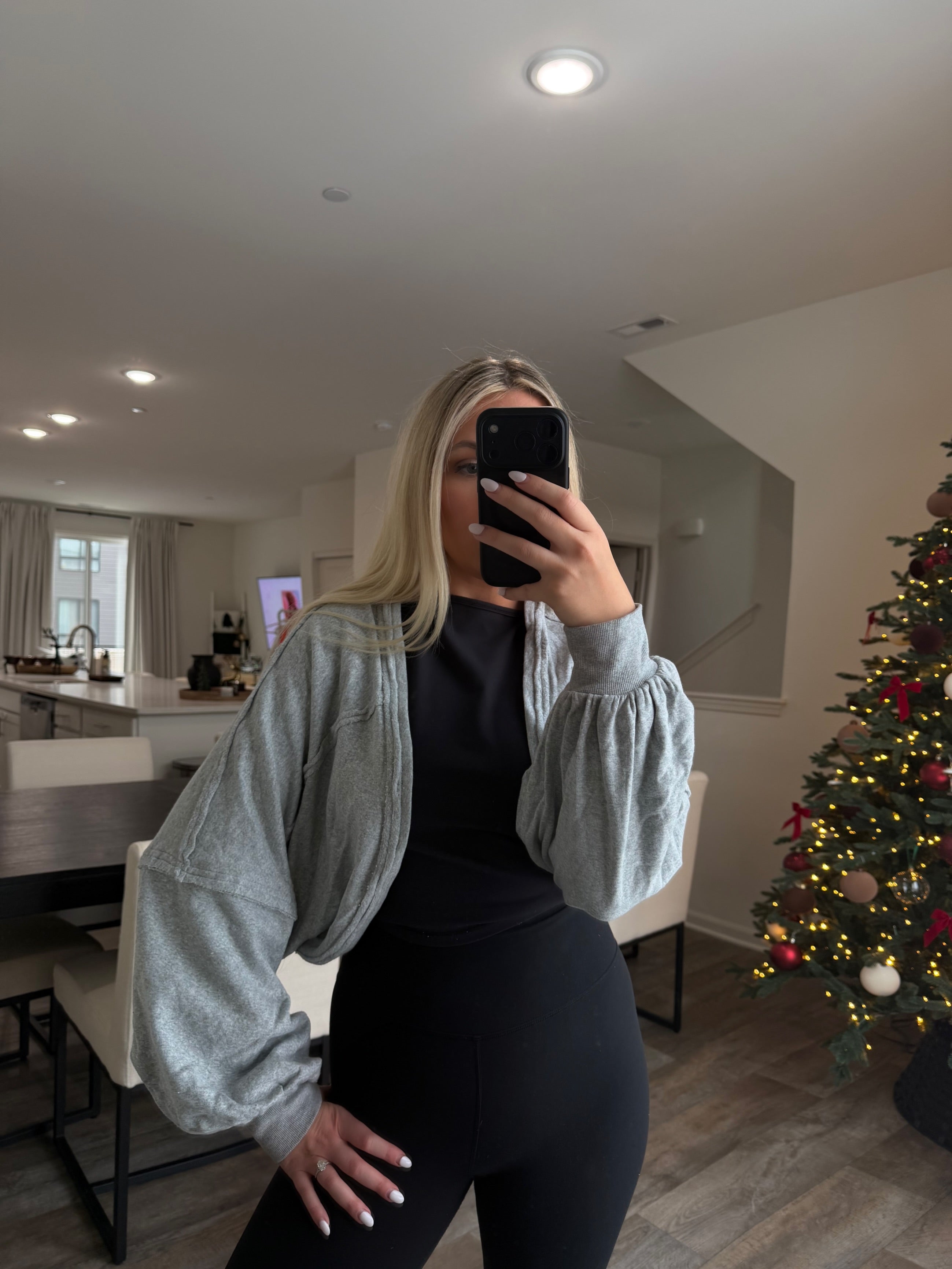 Ayla French Terry Bolero Shrug - Heather Gray