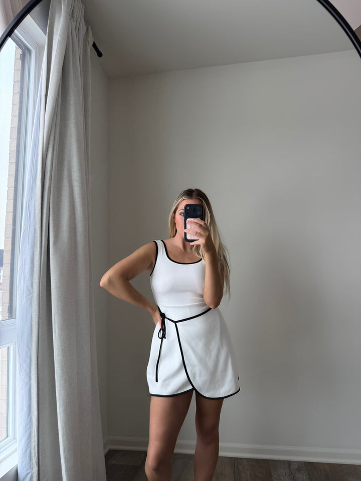 Eden Scuba Terry Wrap Romper - White