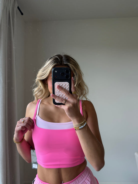 Amaya Double Layered Tank - Hot Pink (Final Sale)