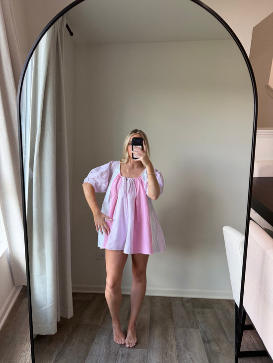 Gillian Striped Romper - Mixed Pinks