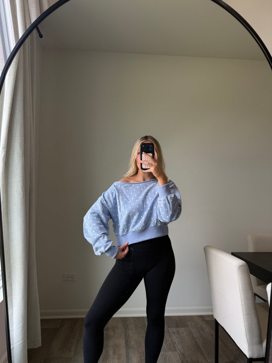 Skye Polka Dot Off Shoulder - Lt Blue