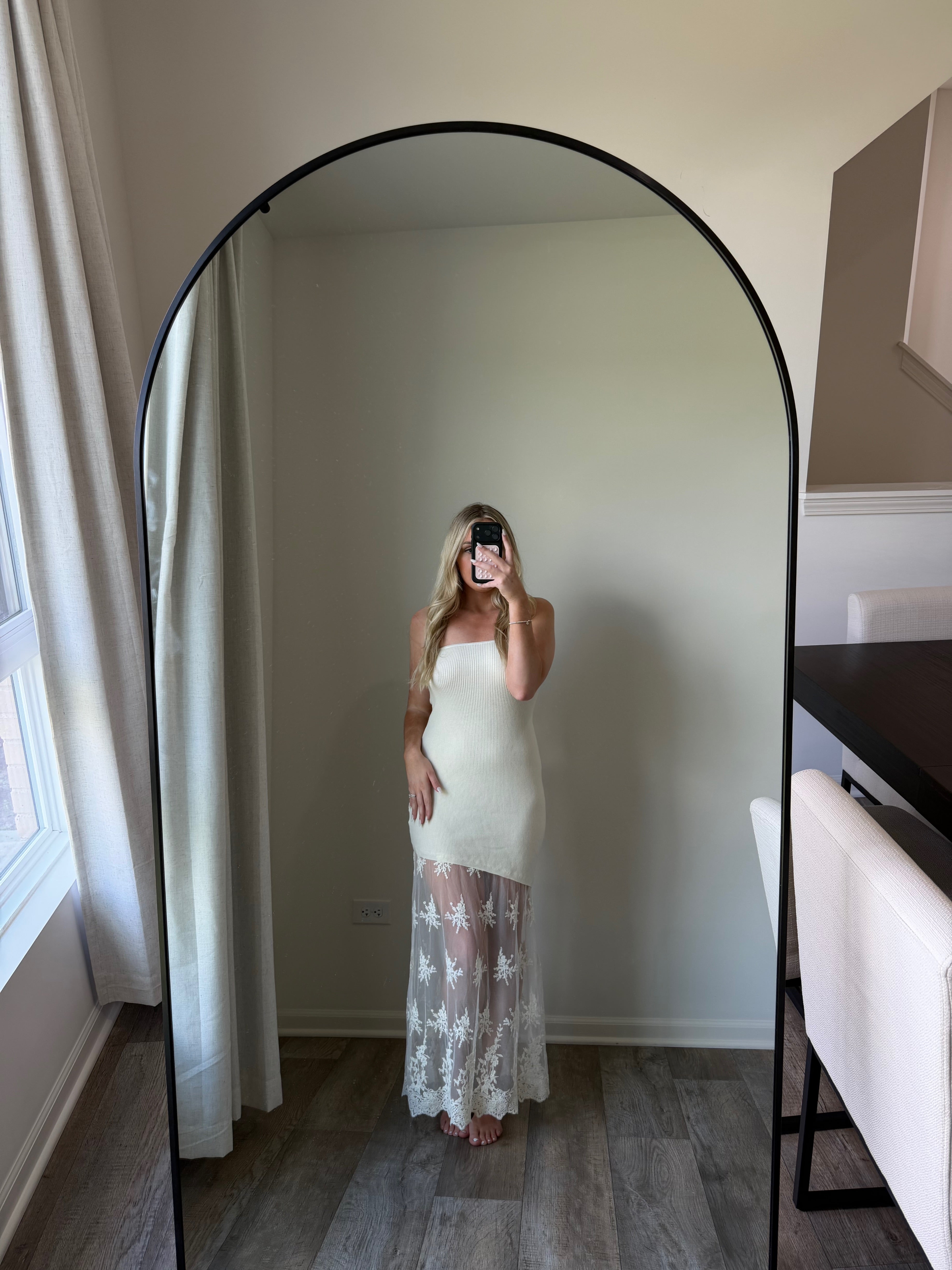 Rosie Lace Tube Dress - White/Cream
