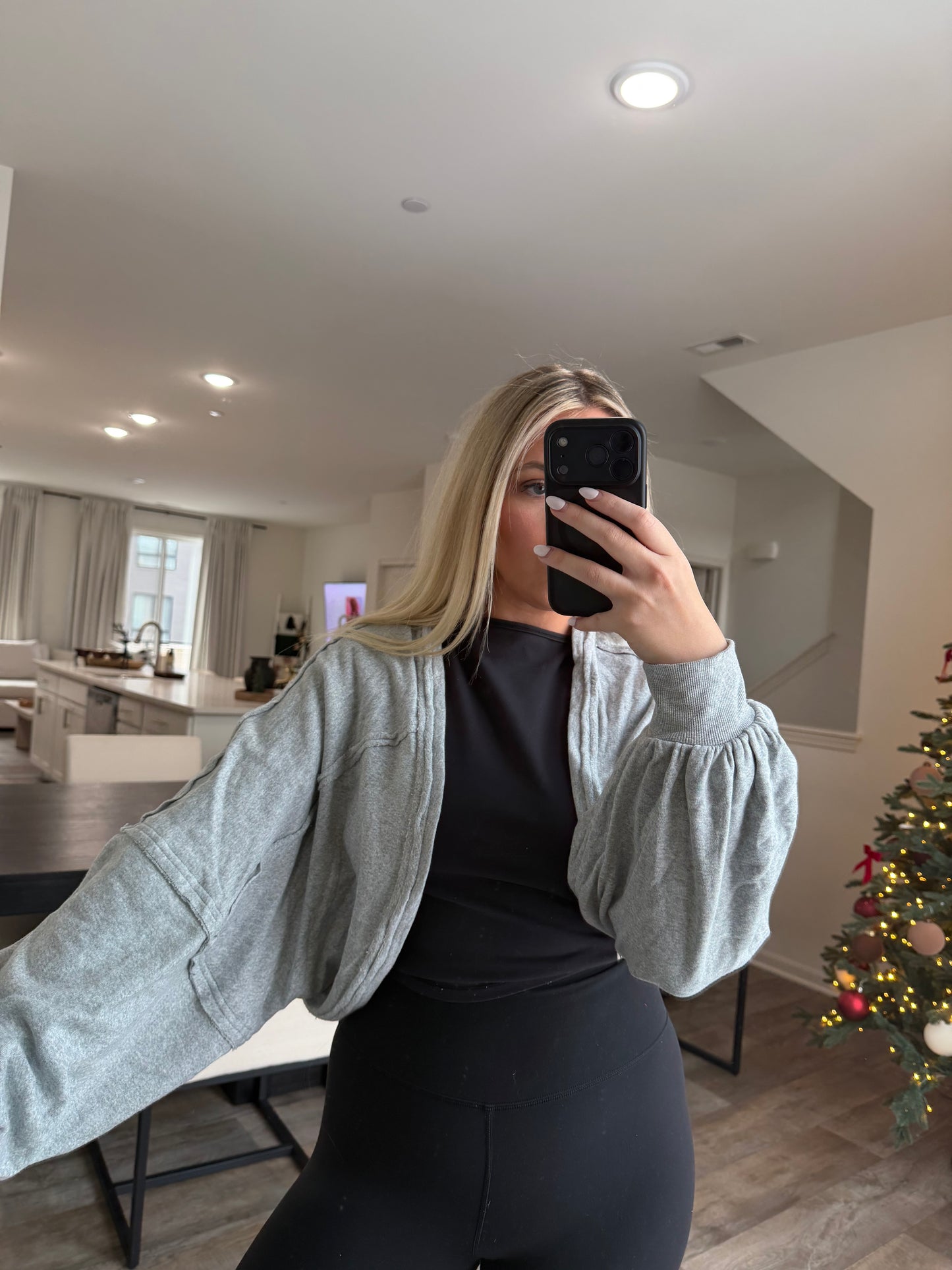 Ayla French Terry Bolero Shrug - Heather Gray