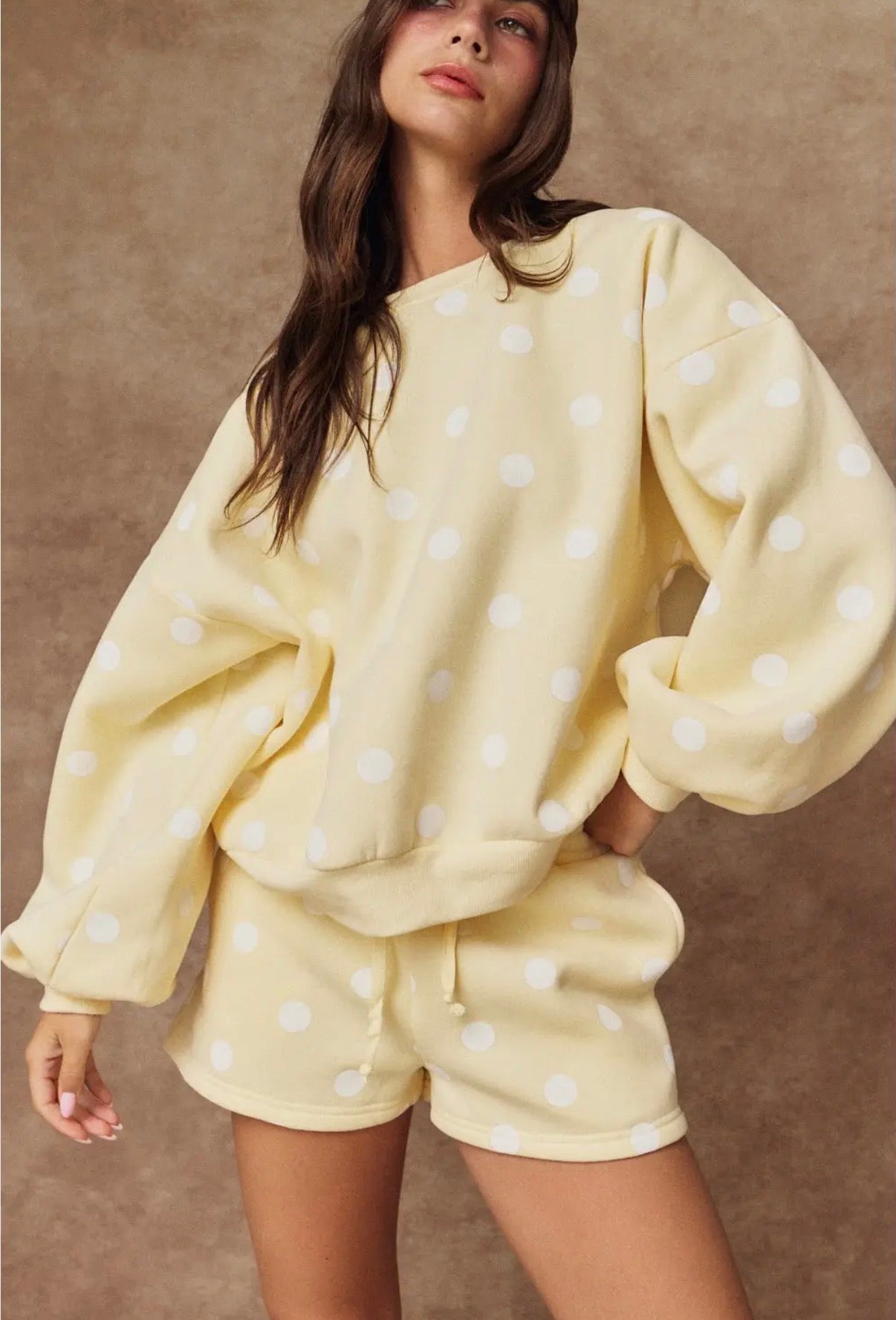 Rylee Polka Dot Matching Set - Yellow