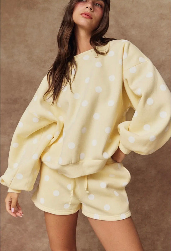Rylee Polka Dot Matching Set - Yellow
