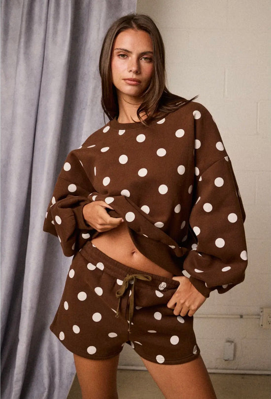 Rylee Polka Dot Matching Set - Brown