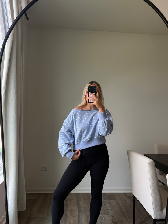 Skye Polka Dot Off Shoulder - Lt Blue