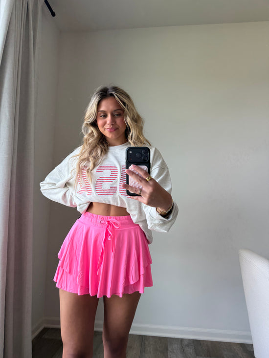 Kenzie Flowy Skort - Hot Pink (Final Sale)