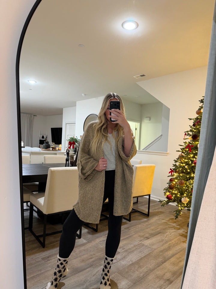 Robin Open Front Cardigan - Mocha