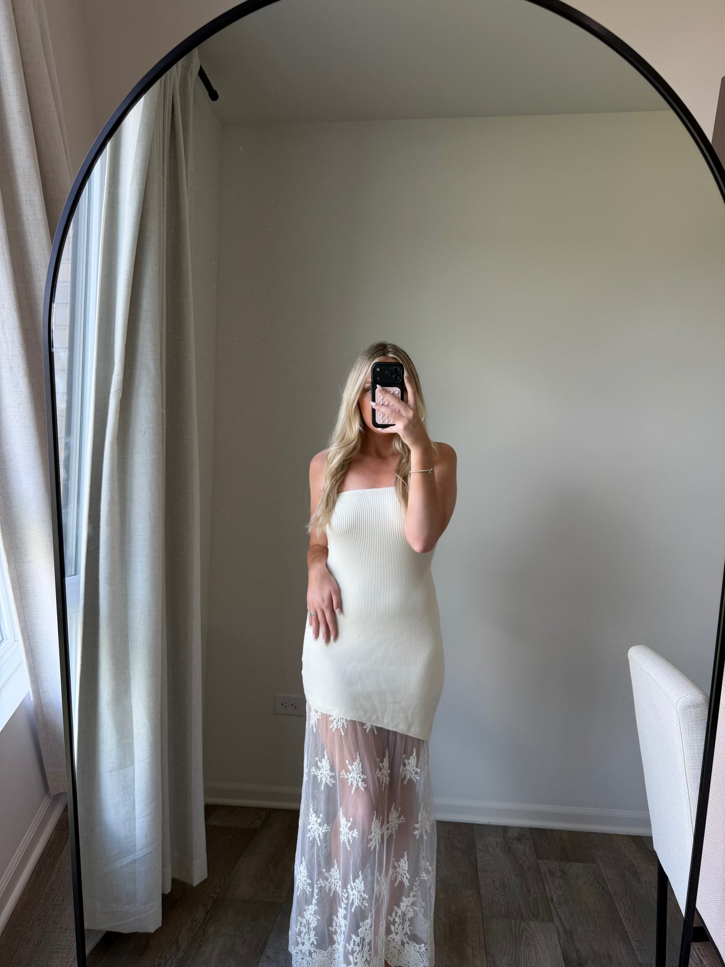 Rosie Lace Tube Dress - White/Cream