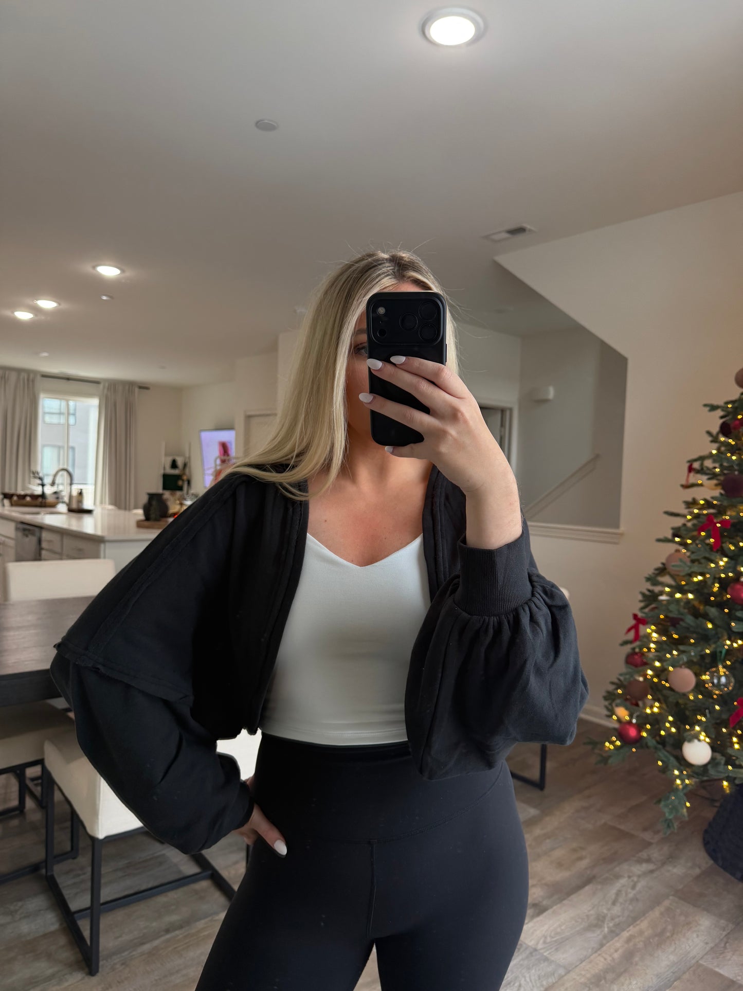 Ayla French Terry Bolero Shrug - Black