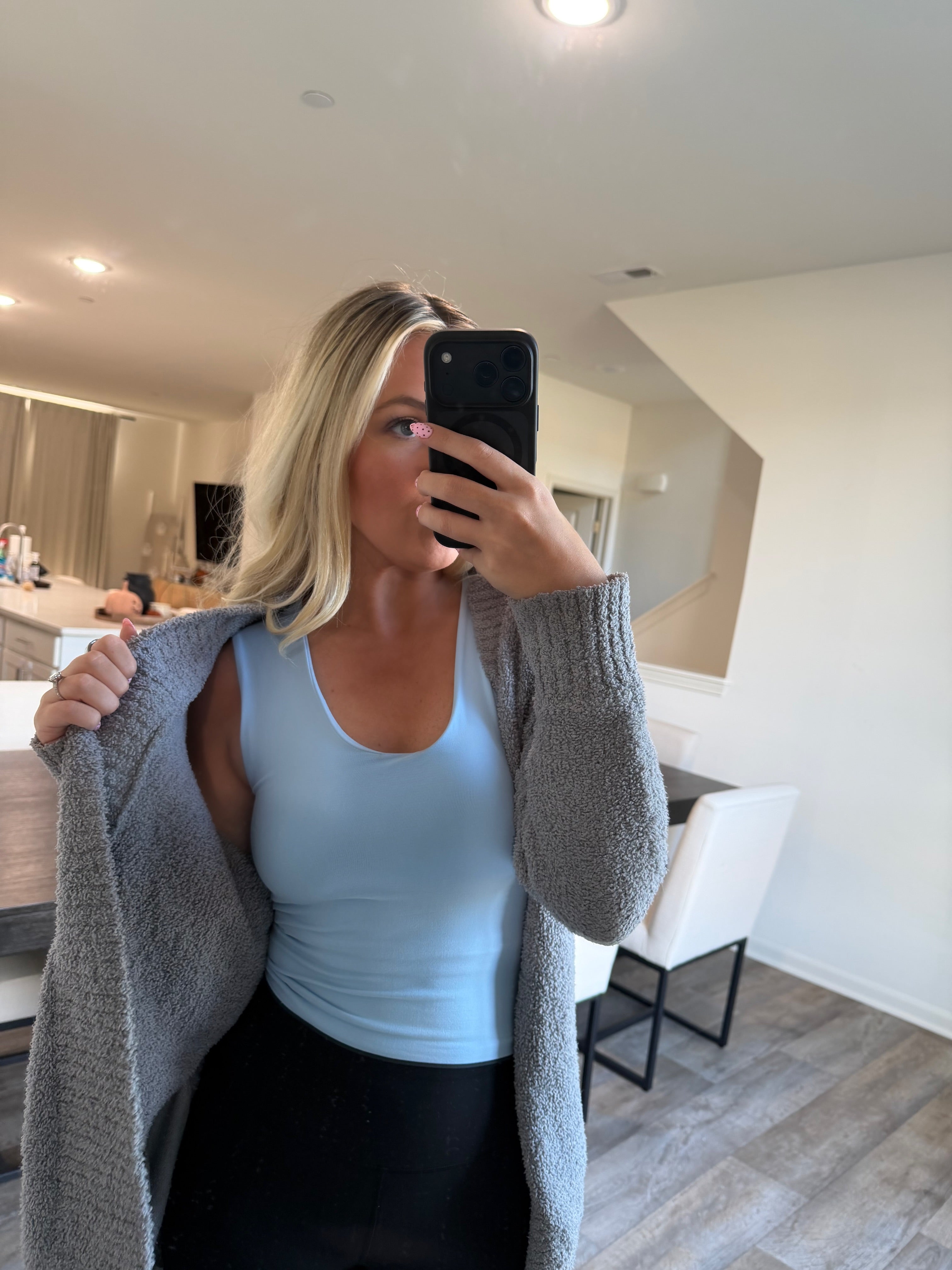 Aubrie Double Layered Tank - Light Blue