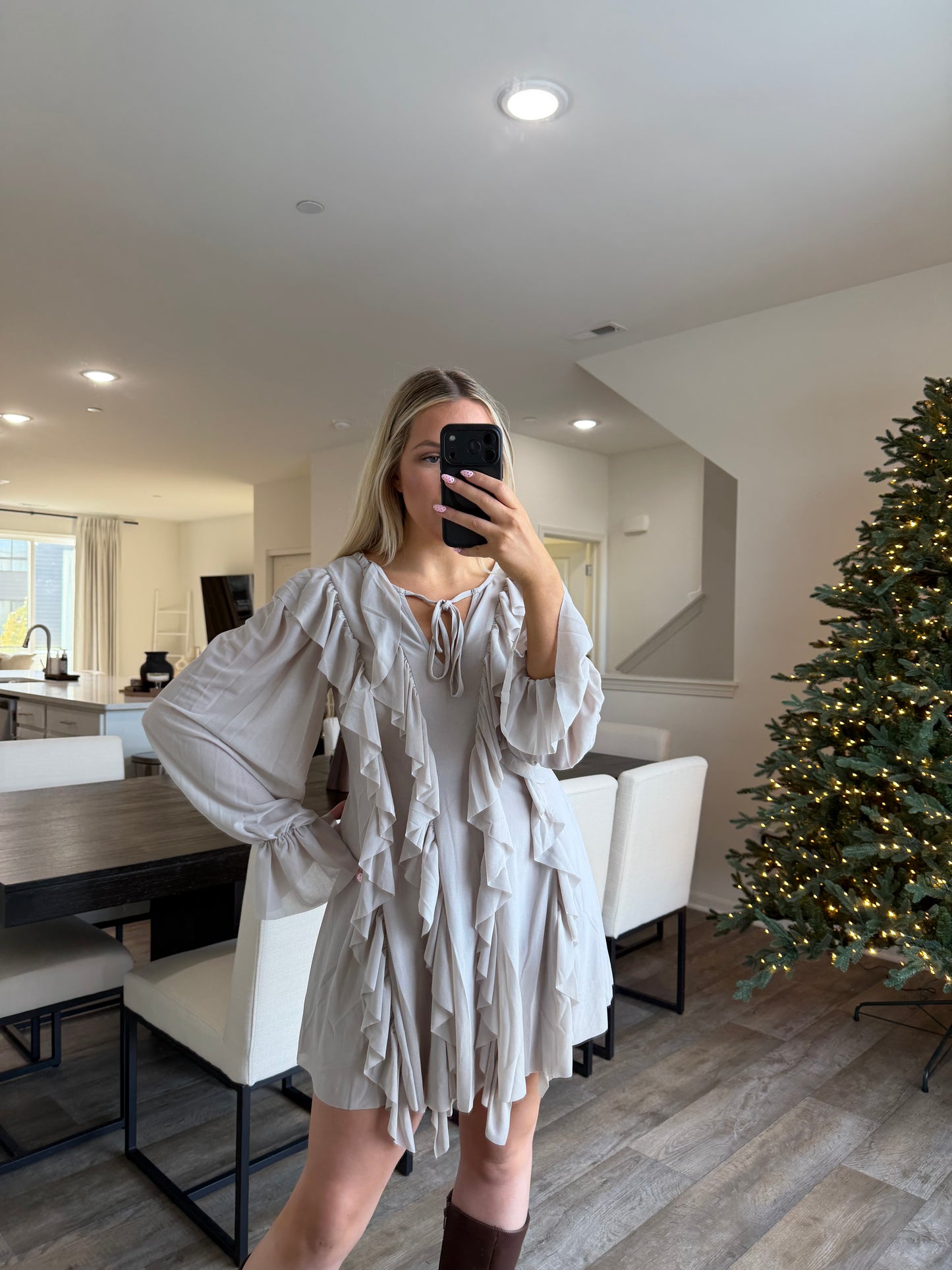 Cadence Ruffle Romper - Stone