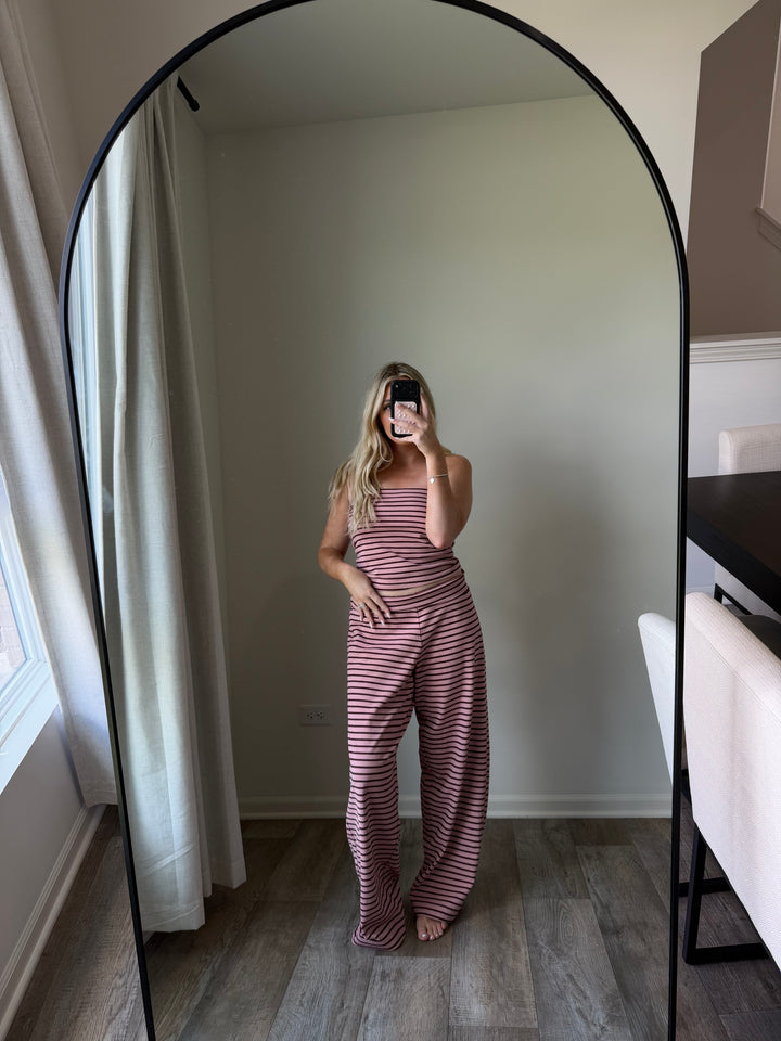 Ang Striped Matching Set - Mauve
