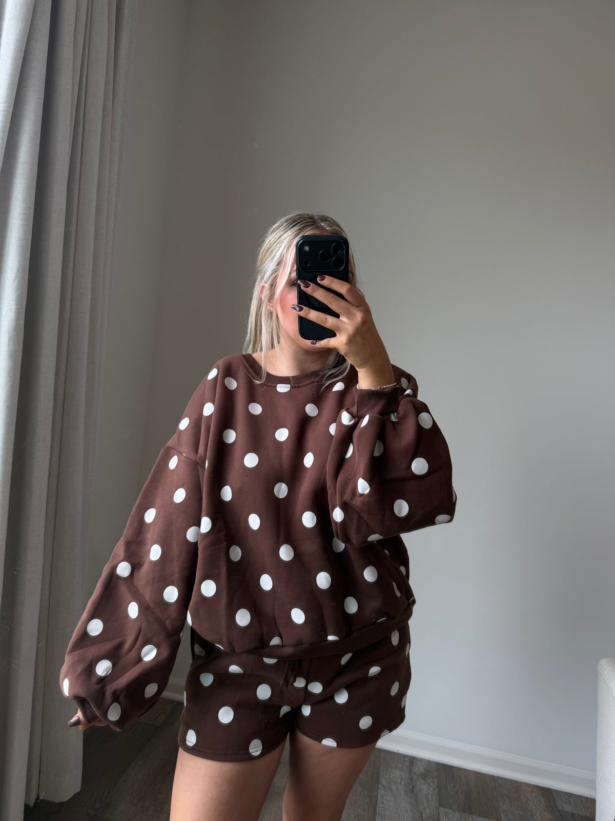 Rylee Polka Dot Matching Set - Brown